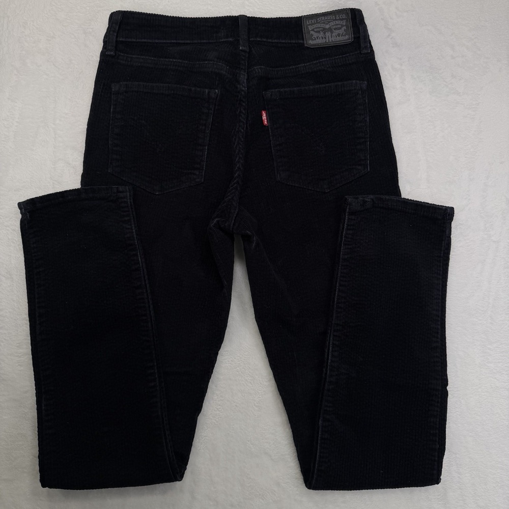 Levi's Women's 27 Corduroy Classic Mid-Rise Skinny Pants Black Stretch 27x29